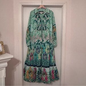 Anthropology Eleanora Long-Sleeve Maxi Shirt Dress